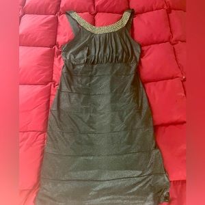 Back gold-shimmering dress